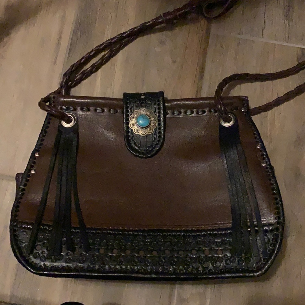 All handmade leather purse